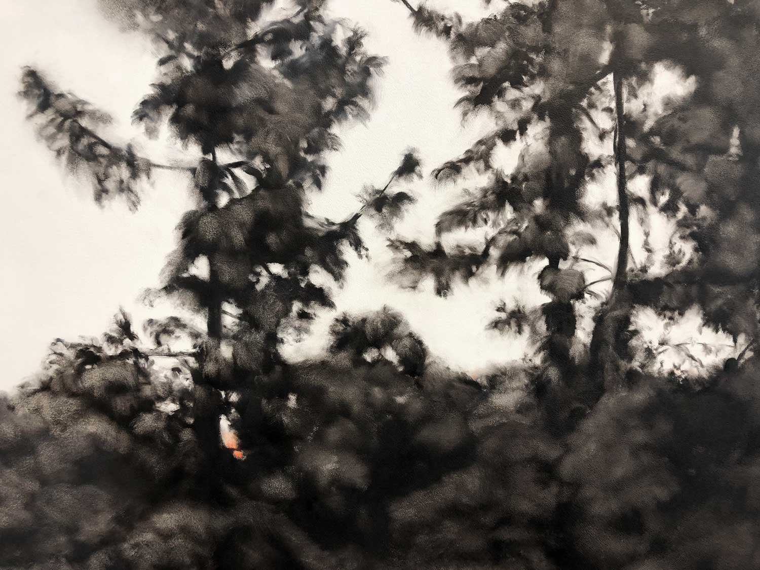 No Alarms and No Surprises Please, Oil on paper, 34 x 81” (detail)