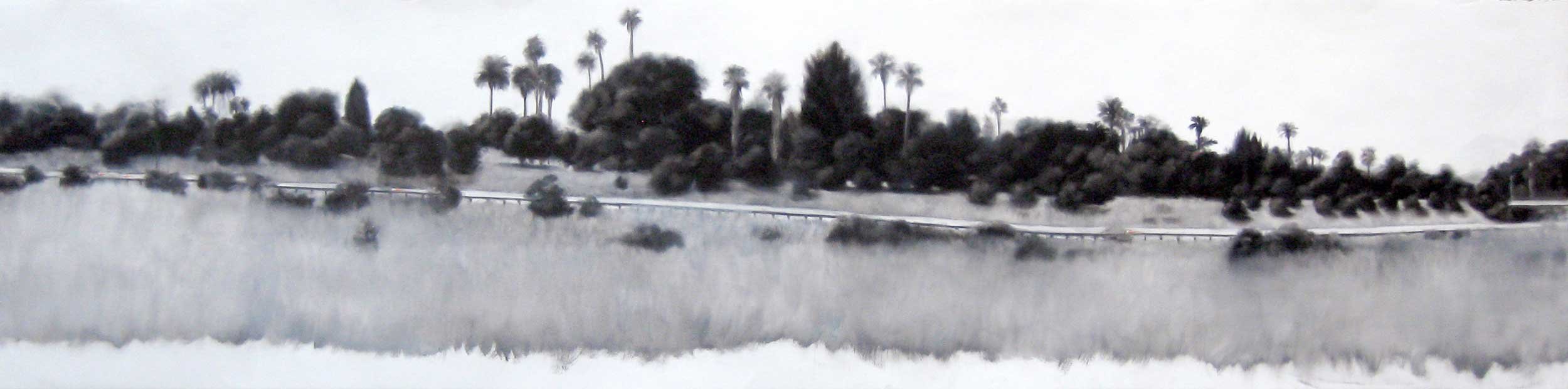 Offramp, Oil on paper, 19 x 76”