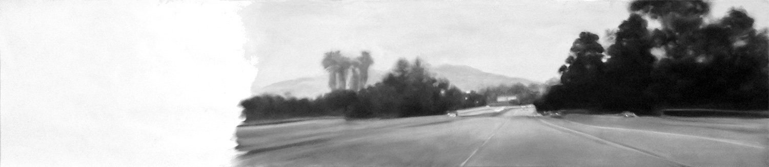 Highway 2, Oil on paper 12 x 54”