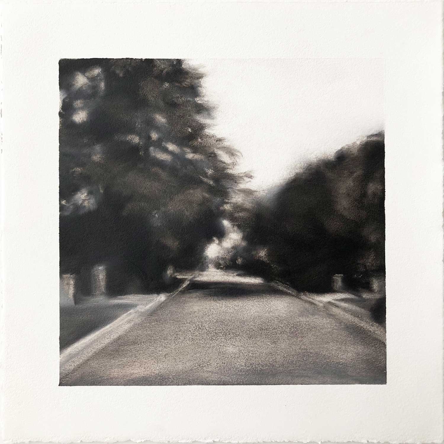 Down, Oil on paper, 8 x 8”