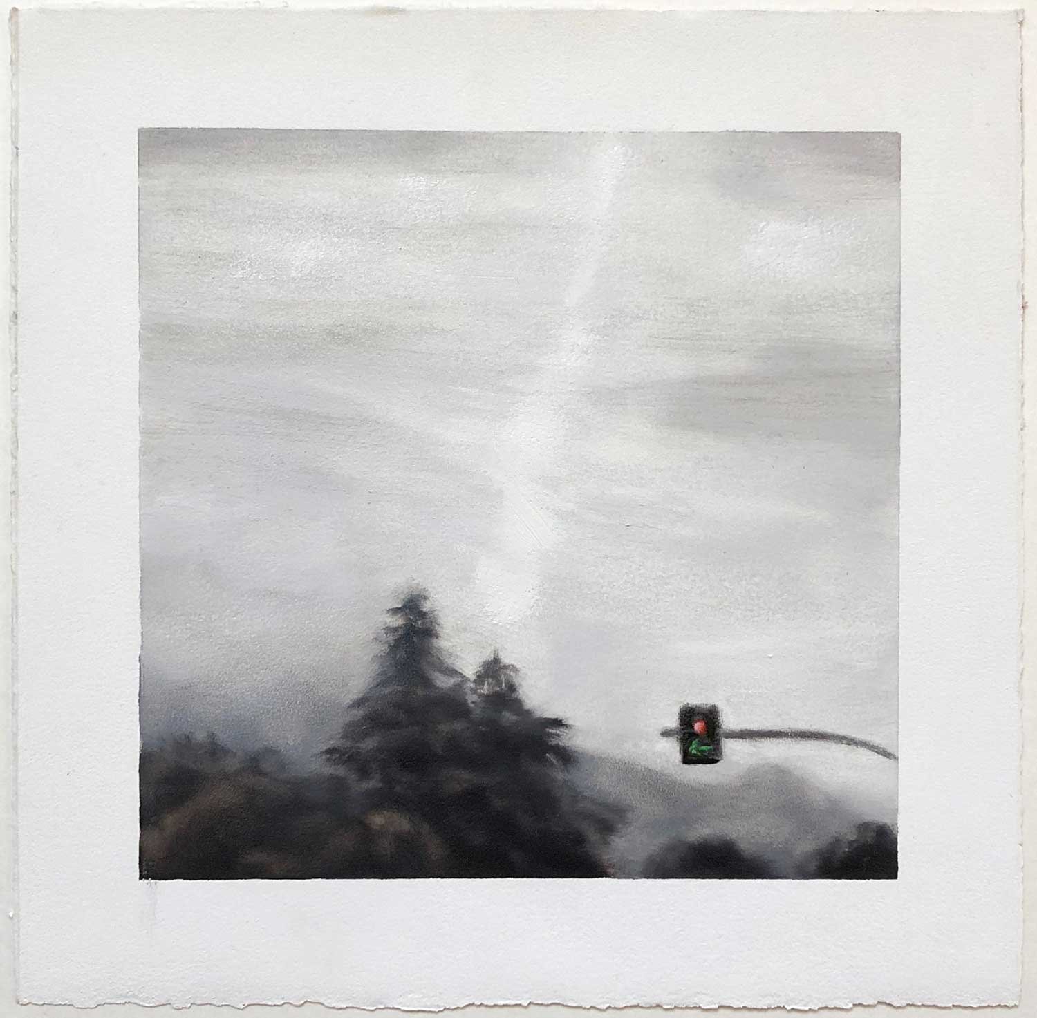 Left, Oil on paper, 8 x 8”