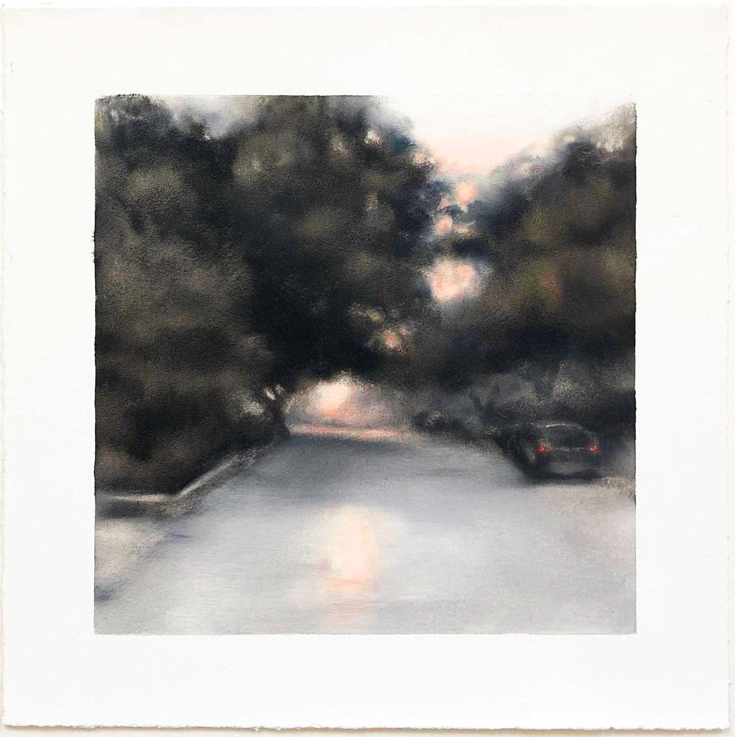 Waiting for the end of the world, Oil on paper, 8 x 8"