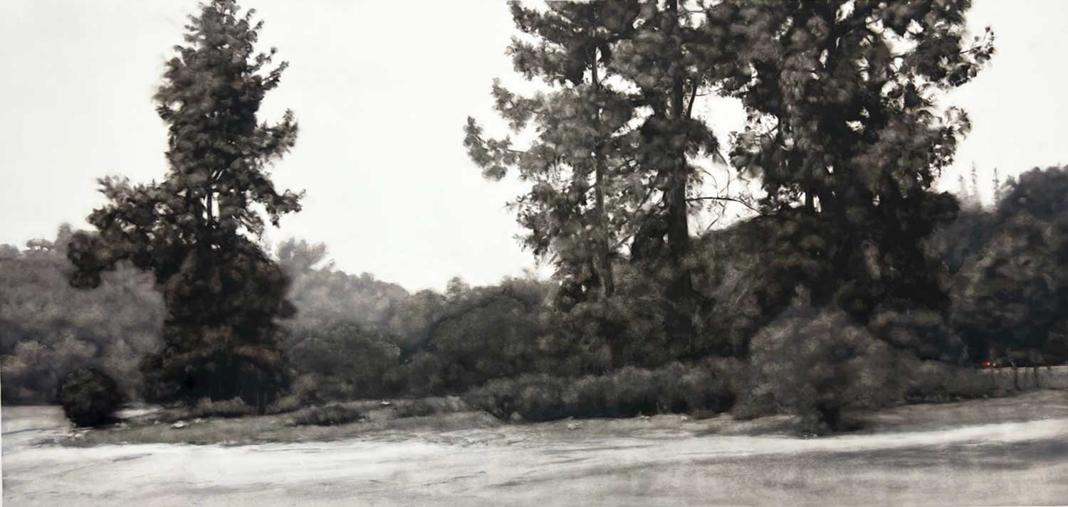 Untitled (arroyo seco) Oil on paper, 32 x 64”
