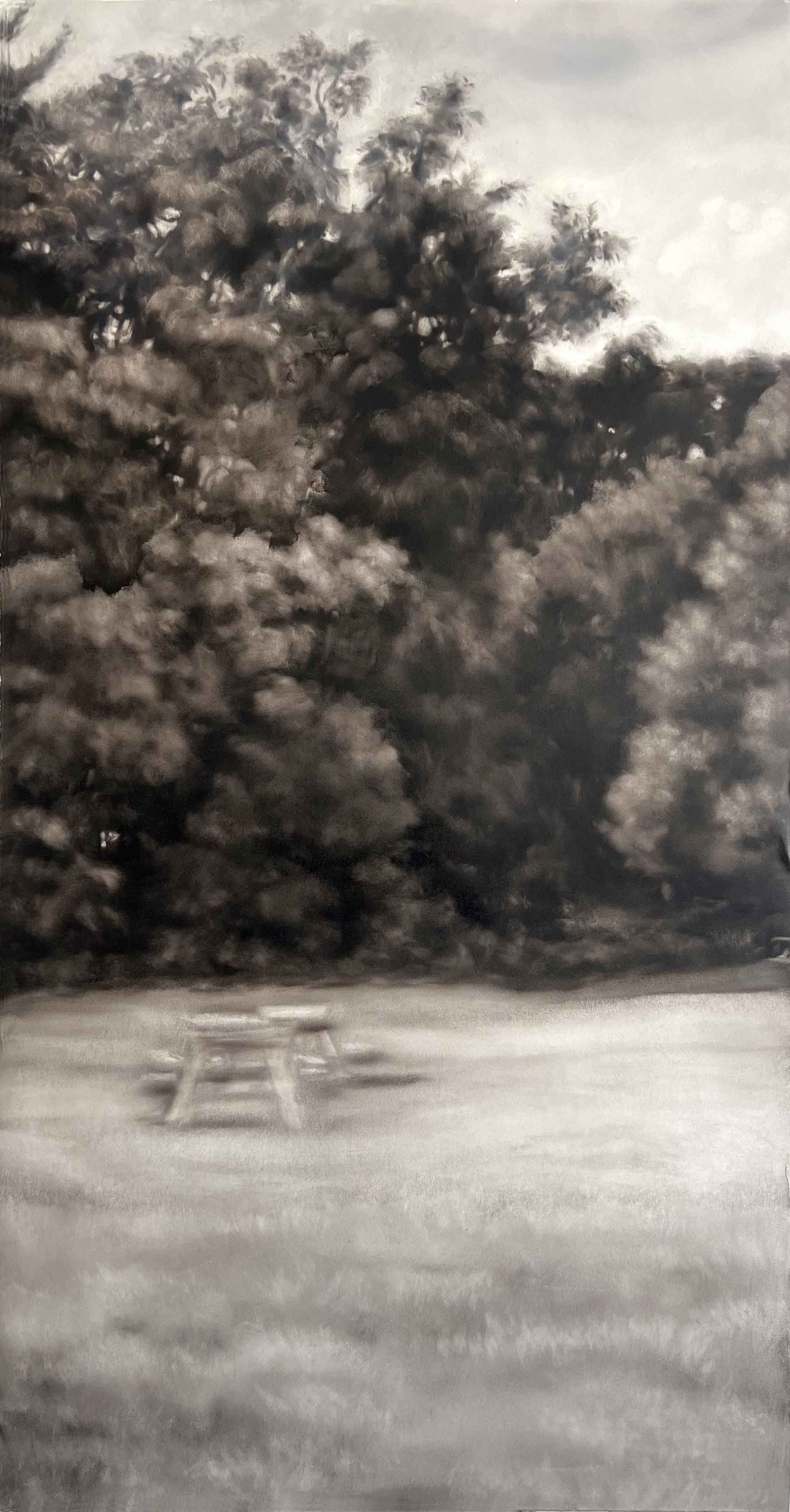 No Picnic, Oil on paper, 38 x 20”