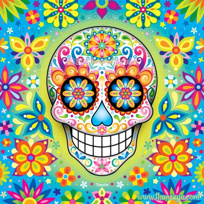 Sugar Skull Art: Colorful Day of the Dead Art by Thaneeya McArdle ...