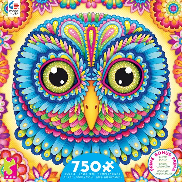 Karmin Creations Mandalas Color A Puzzle 4x250 Piece Owl Bonus Coloring Book 