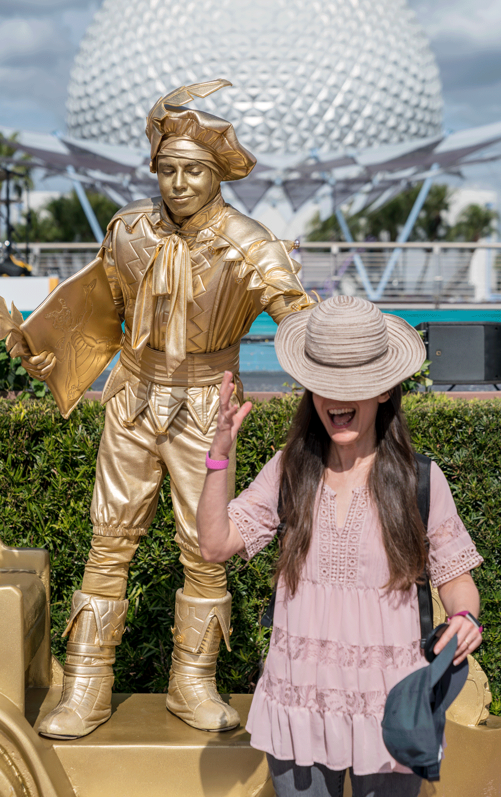 A living statue at Epcot's 2018 International Festival of the Arts