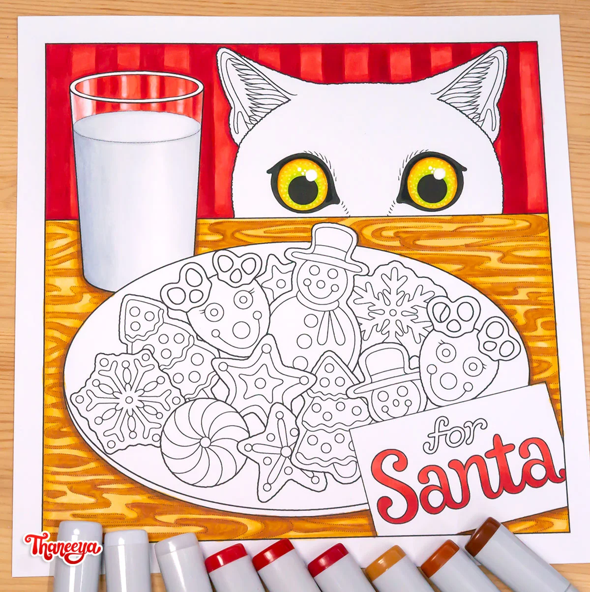 Cookies for Santa coloring page from Thaneeya McArdle's Holiday Cheer Coloring Book
