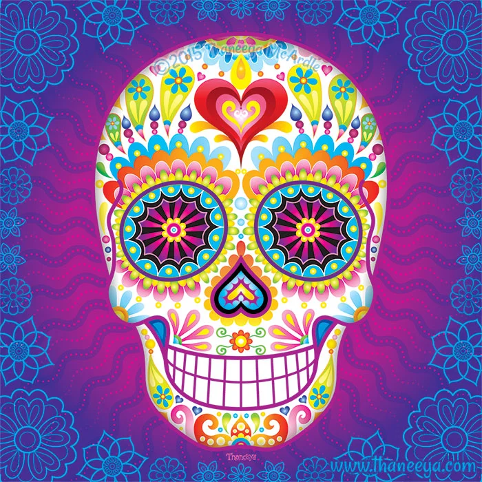 Day Of The Dead Sugar Skull Cut-Outs By Beistle Company 6-Piece Set