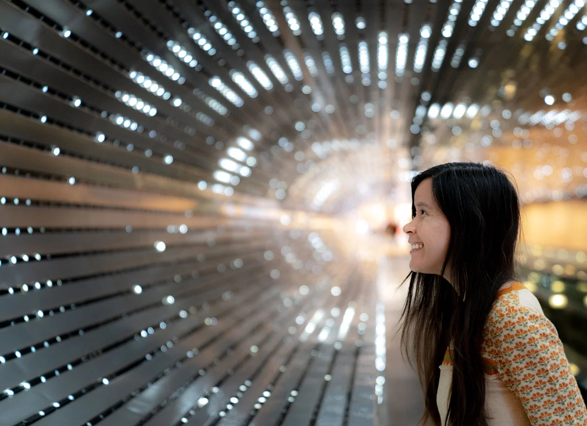 Admiring Leo Villareal's Multiverse light sculpture installation at the National Gallery of Art, DC