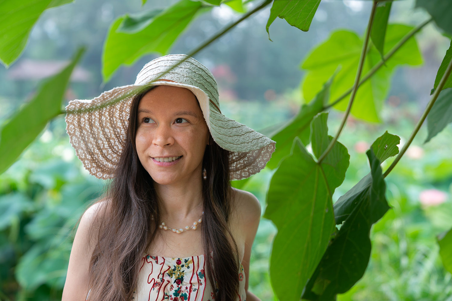 Artist Thaneeya McArdle at Blue Lotus Water Garden in Yarra Valley, Victoria, Australia