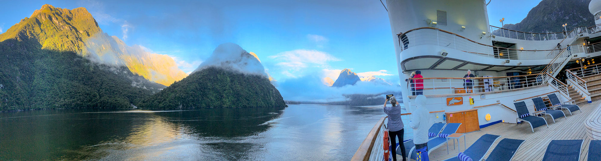 Milford Sound viewed from the Golden Princess, Fiordland National Park in New Zealand