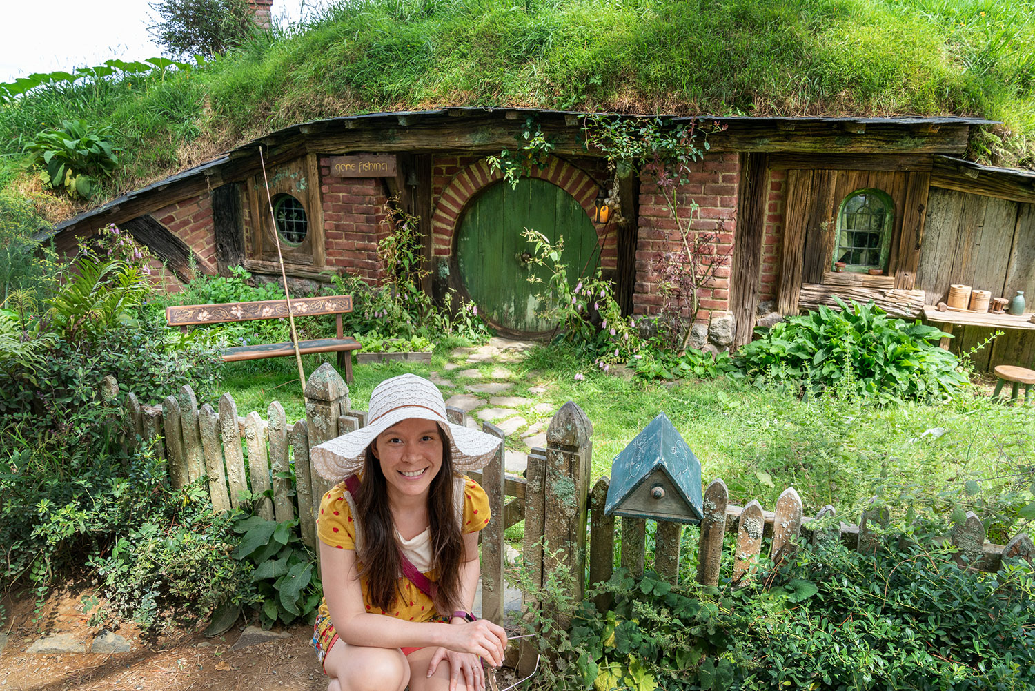 Thaneeya McArdle exploring Hobbiton in Matamata, New Zealand