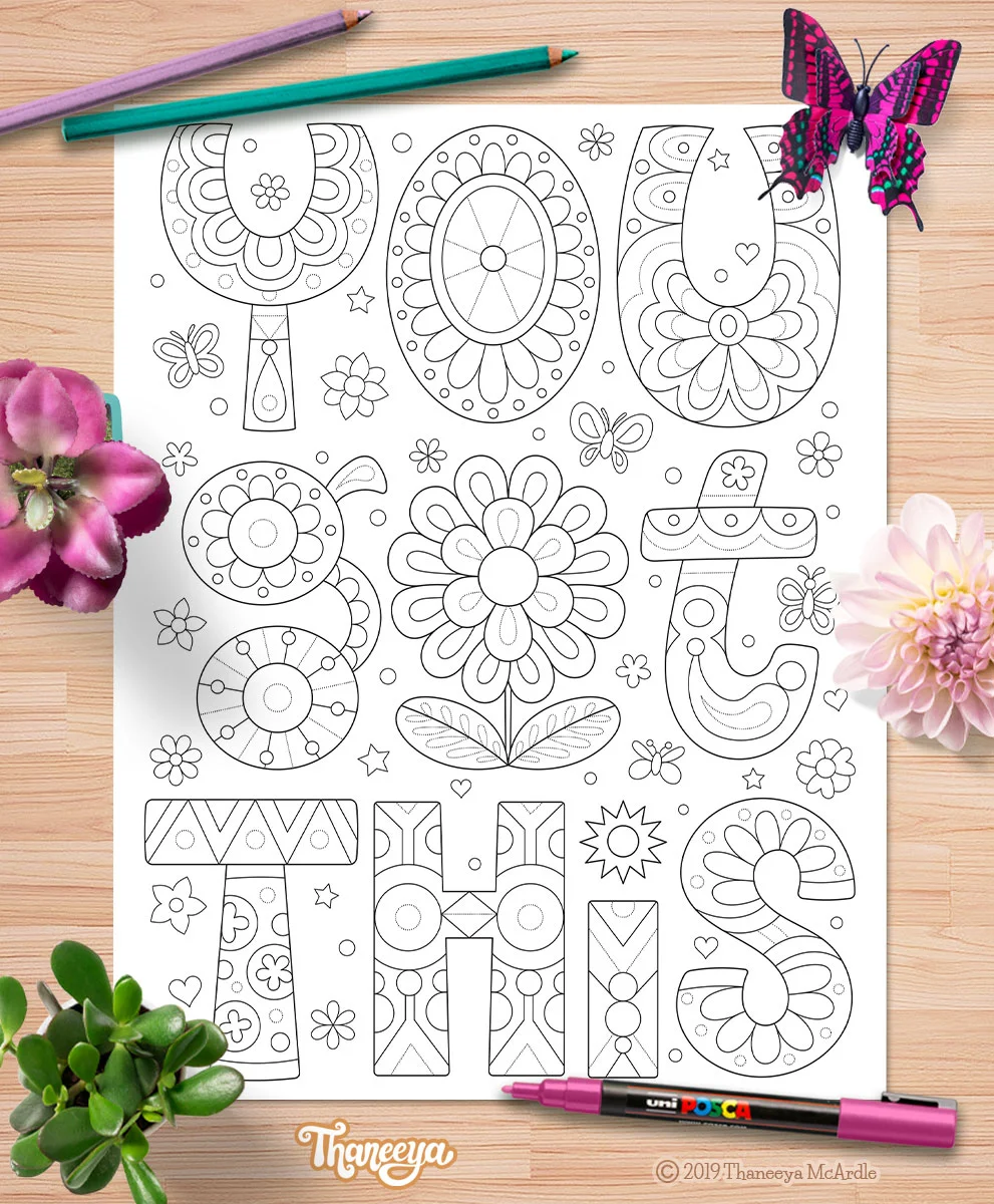Newlife Colouring In Live a Colorful Life Coloring Book by Thaneeya McArdle — Thaneeya.com
