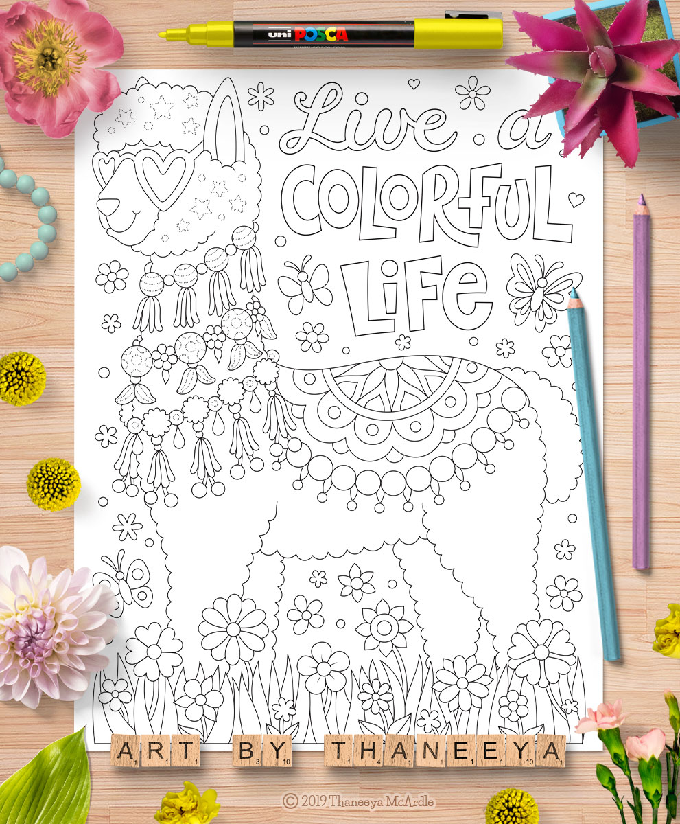 Live a Colorful Life Coloring Book by Thaneeya McArdle —