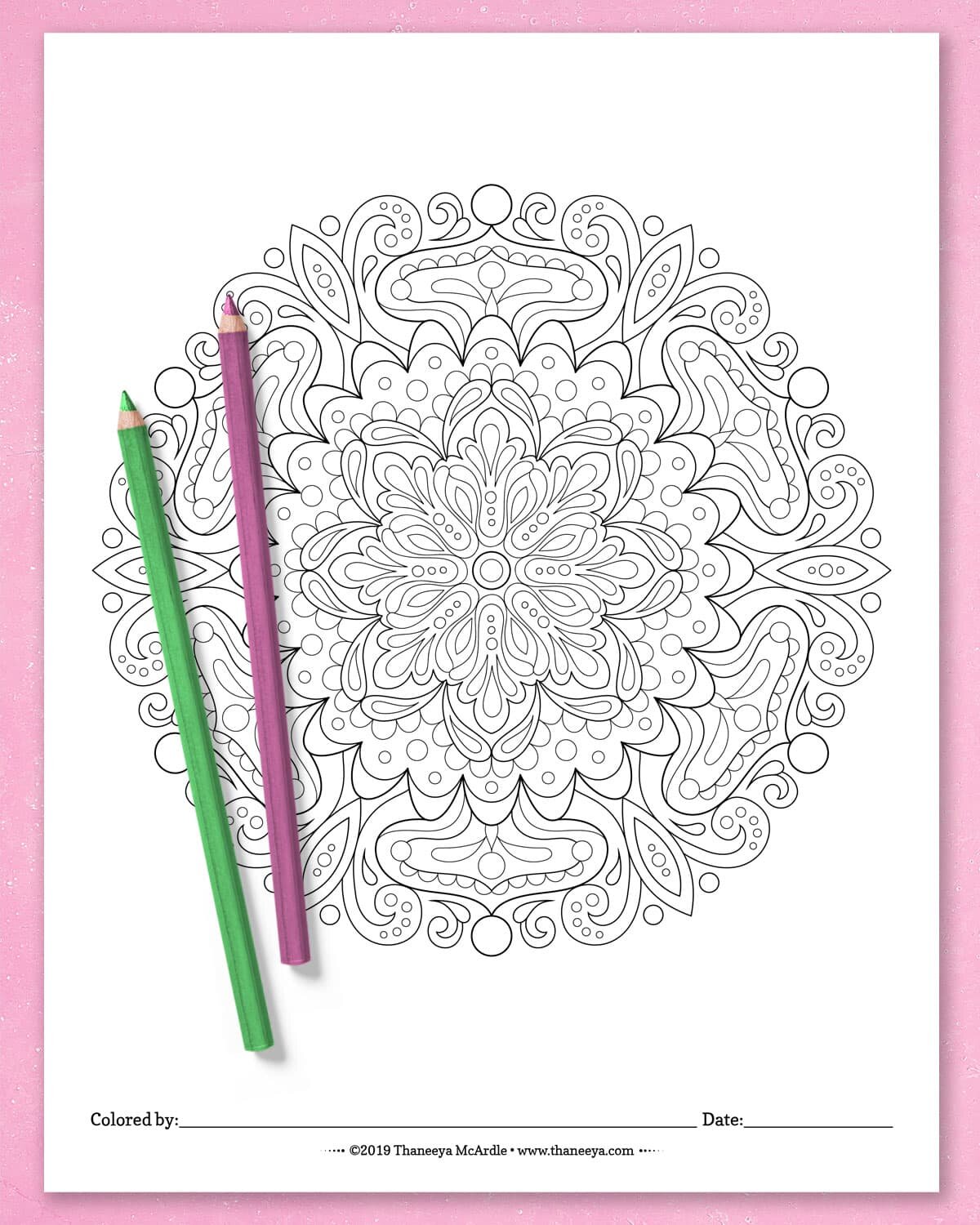 Printable Mandala Coloring Page by Thaneeya McArdle