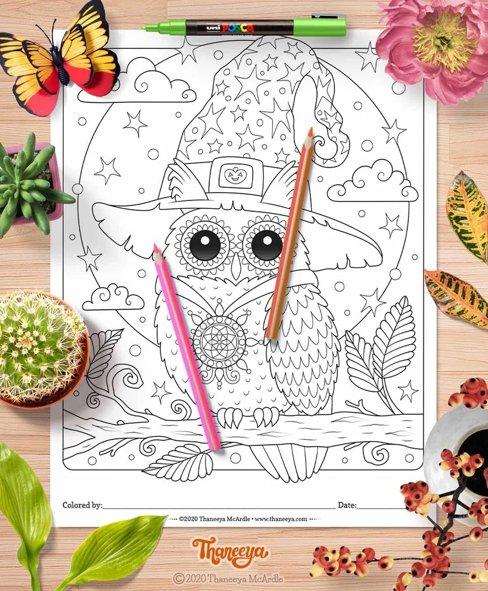 Halloween Coloring Pages - Set of 10 Printable Coloring Pages by Thaneeya  McArdle — Thaneeya.com