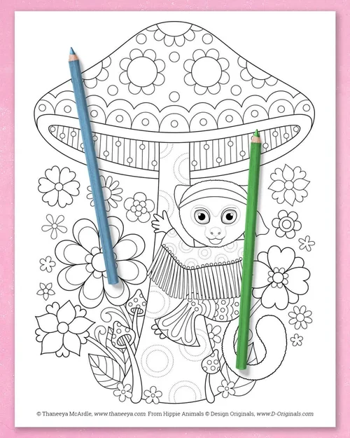 Download Hippie Animals Coloring Book By Thaneeya Mcardle Thaneeya Com