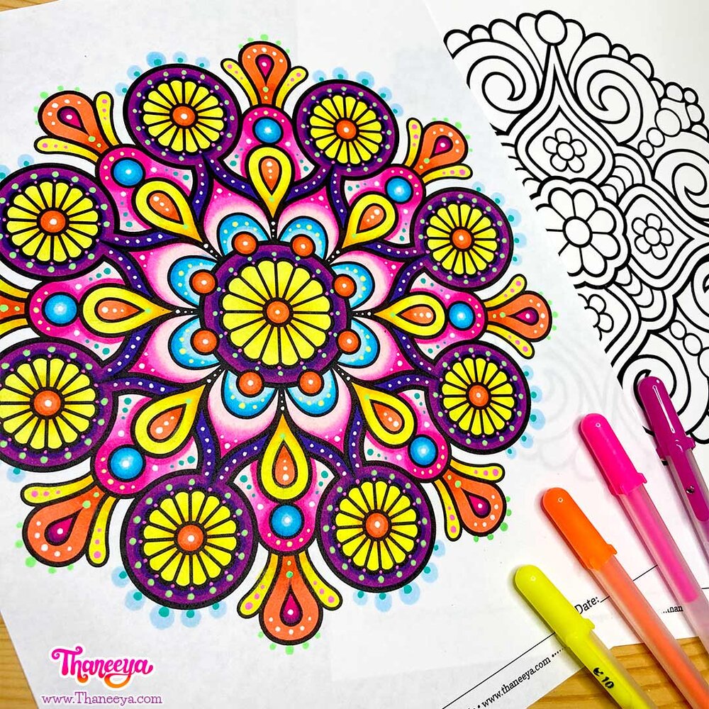 Easy Mandala Coloring Pages - Set of 12 Printable Mandala Coloring