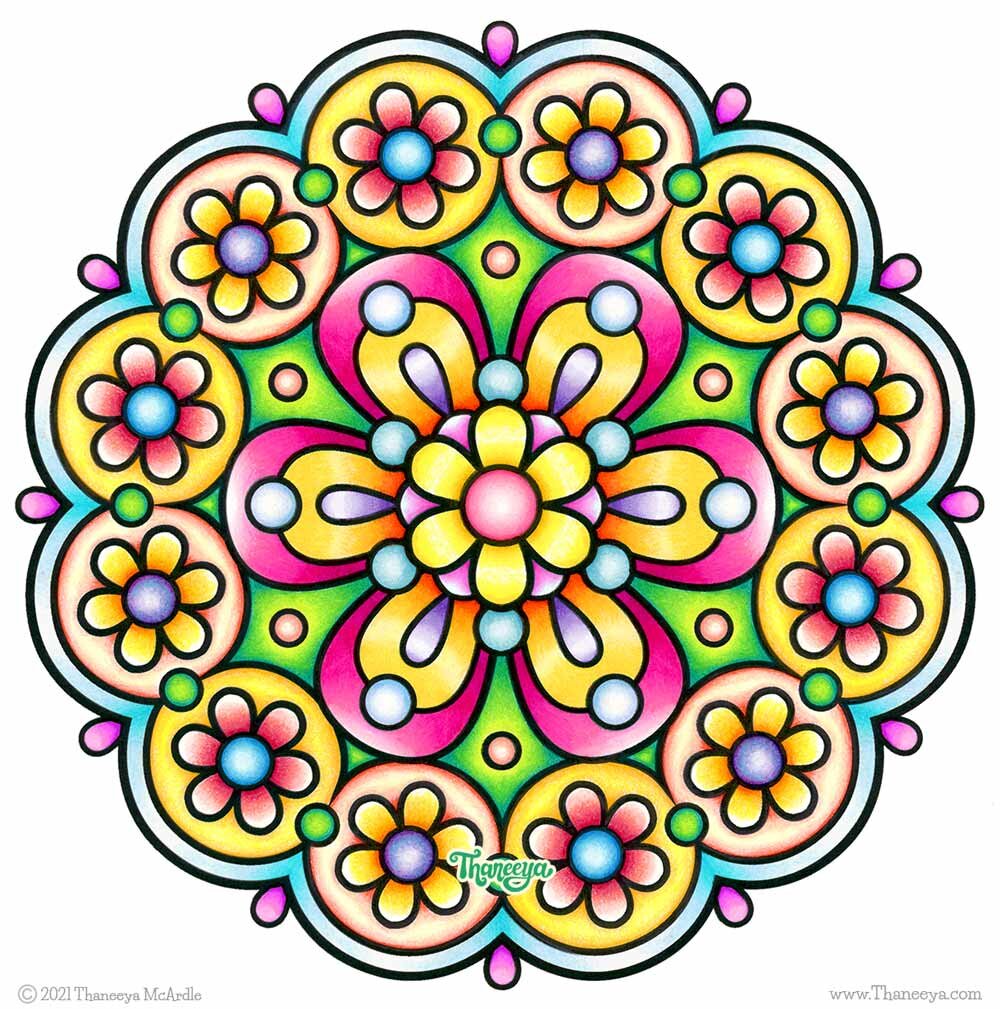 Easy Mandala Coloring Pages - Set of 12 Printable Mandala Coloring Pages by  Thaneeya McArdle —