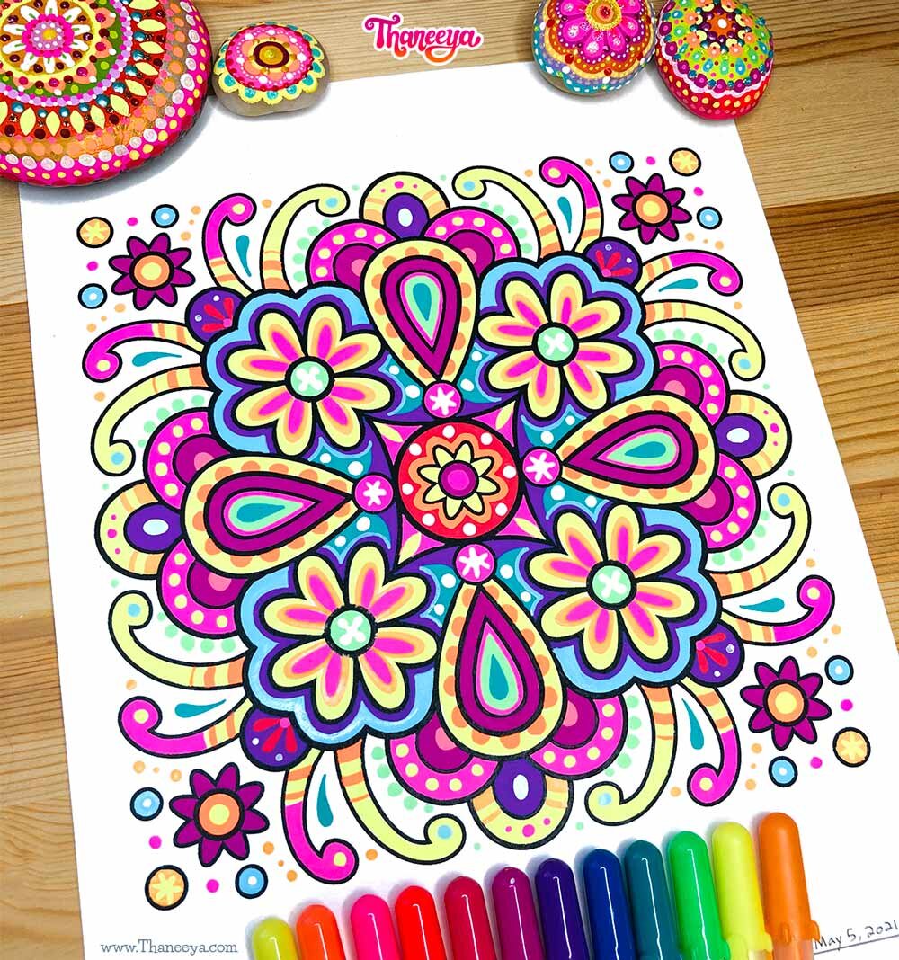 Easy Mandala Coloring Pages - Set of 12 Printable Mandala Coloring Pages by  Thaneeya McArdle —