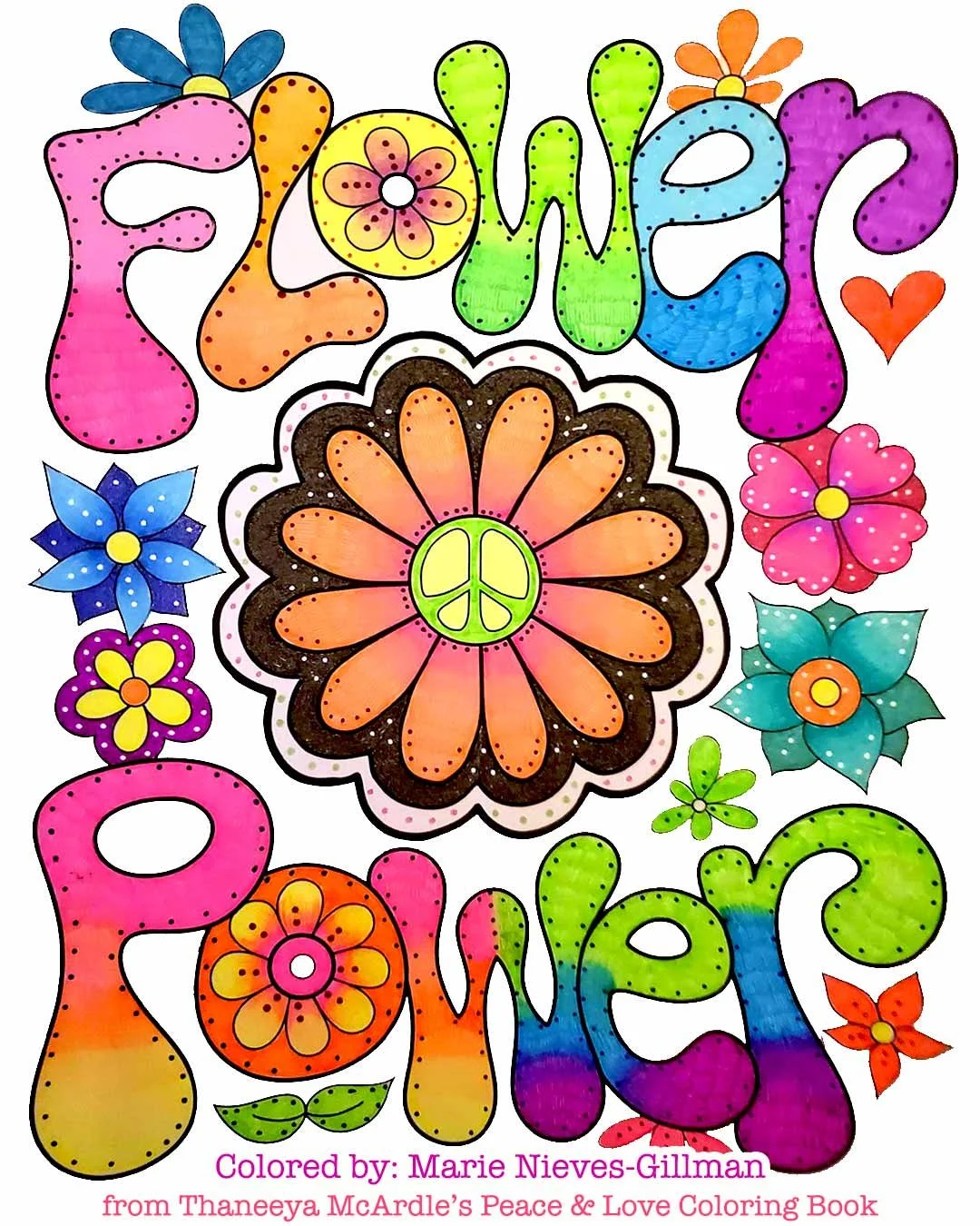 groovy flowers coloring pages