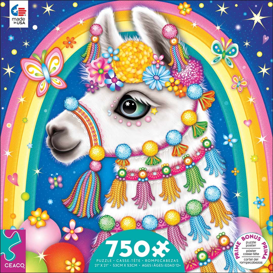 Colorful Llama Puzzle Art by Thaneeya McArdle - Groovy Animals Puzzles from Ceaco