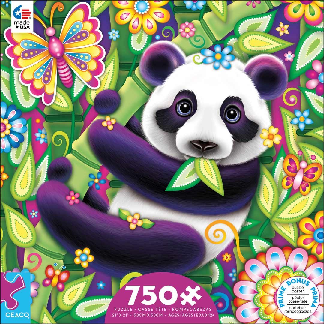 Cute Panda Puzzle Art by Thaneeya McArdle - Groovy Animals Puzzles from Ceaco