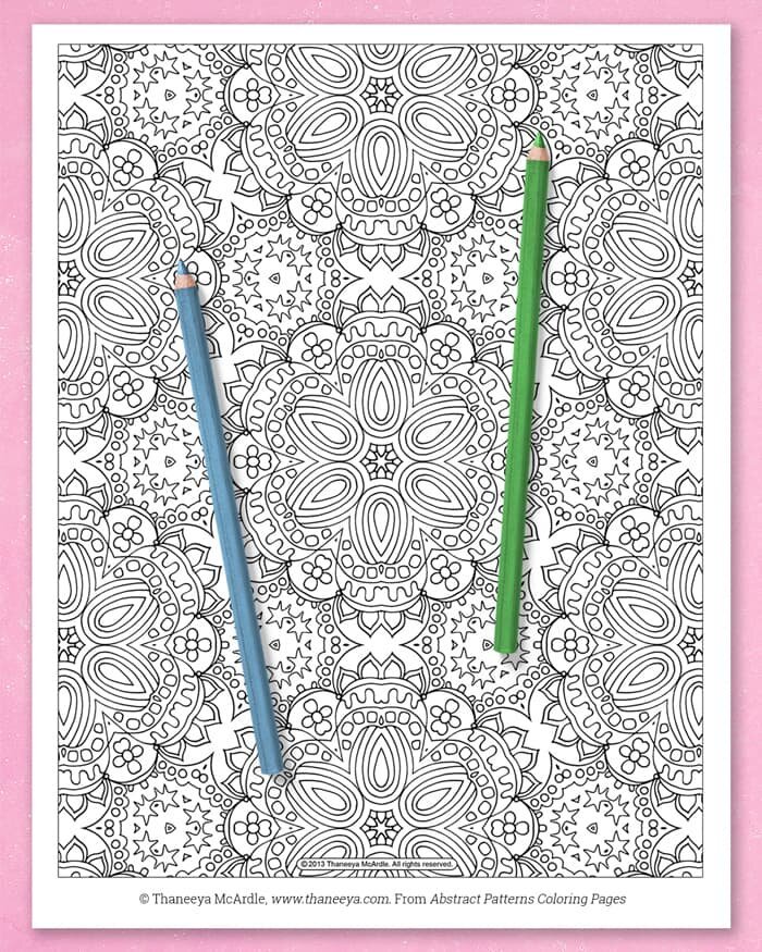 Free Abstract Coloring Page by Thaneeya