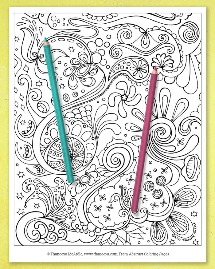 Fun Abstract Coloring Page by Thaneeya