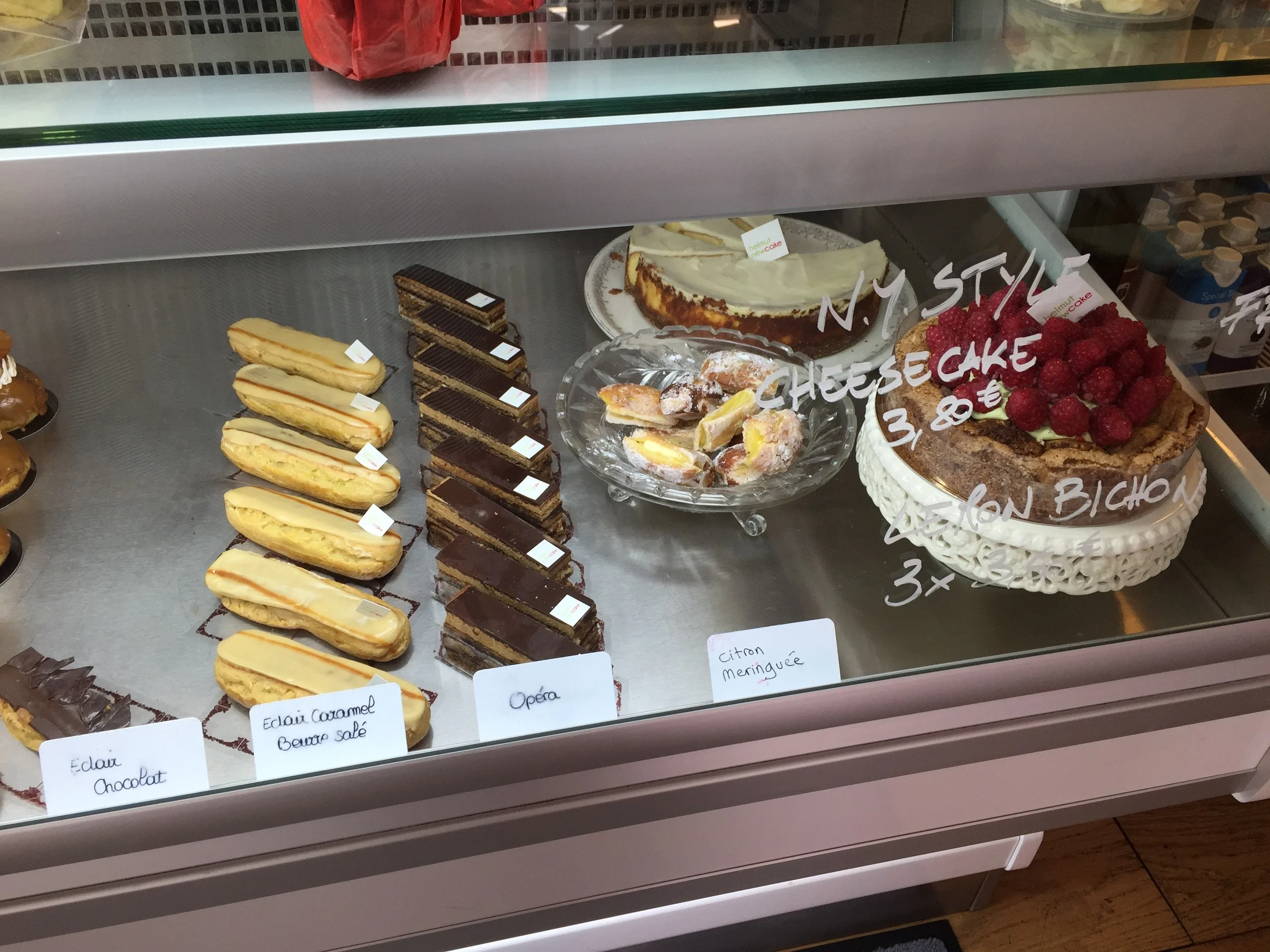 Eclairs and other treats at Canal Saint Martin location.