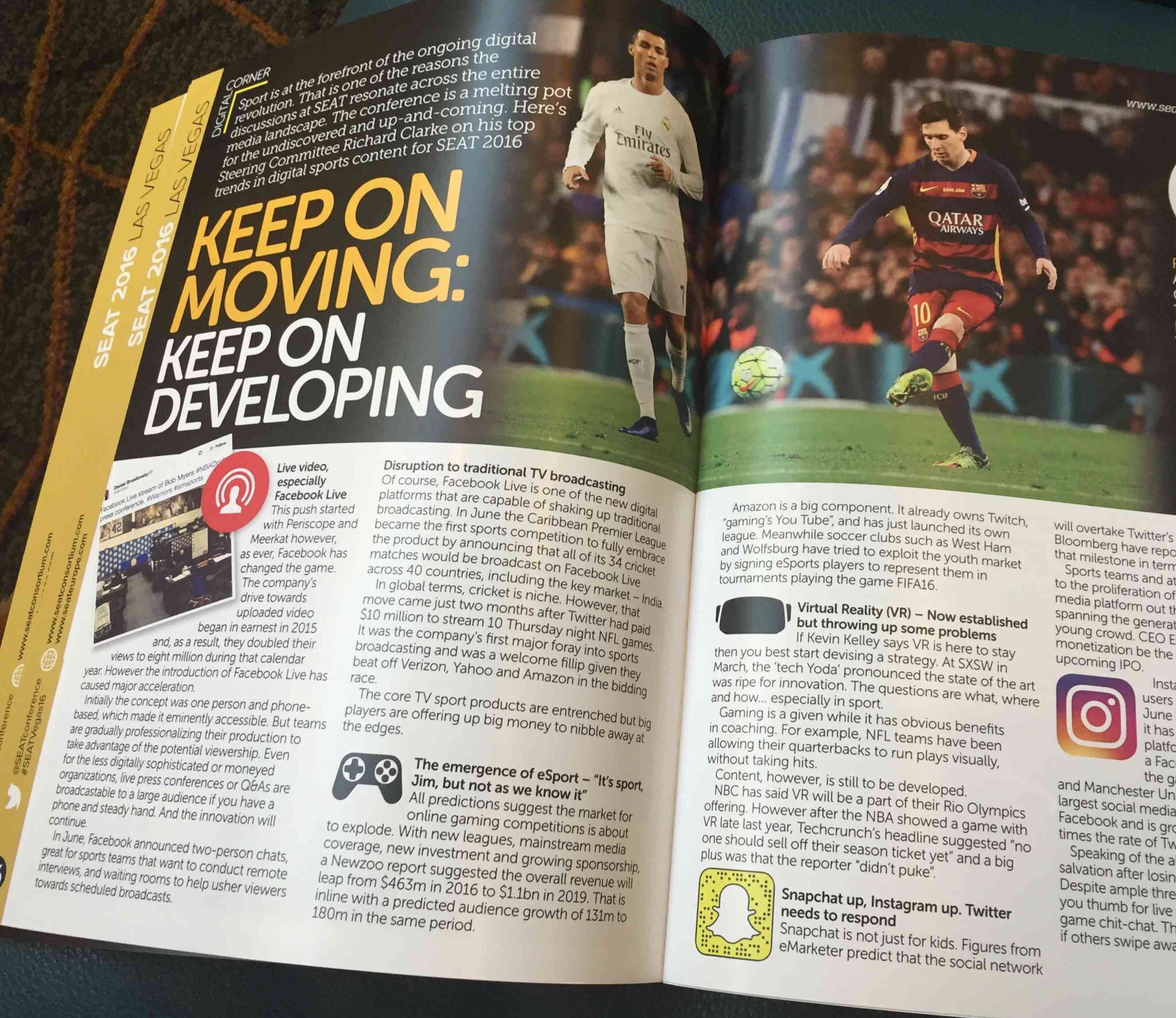 The spread in the SEAT/FC Business magazine