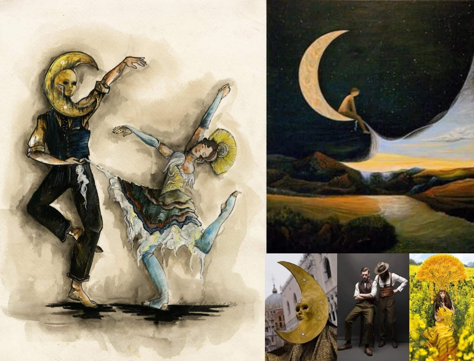 Art project one: Rendering (left) inspired by Une Enfance Dans La Moon by Benoit Moraillon (top right). Research (bottom right) To see enlarged rendering click here.