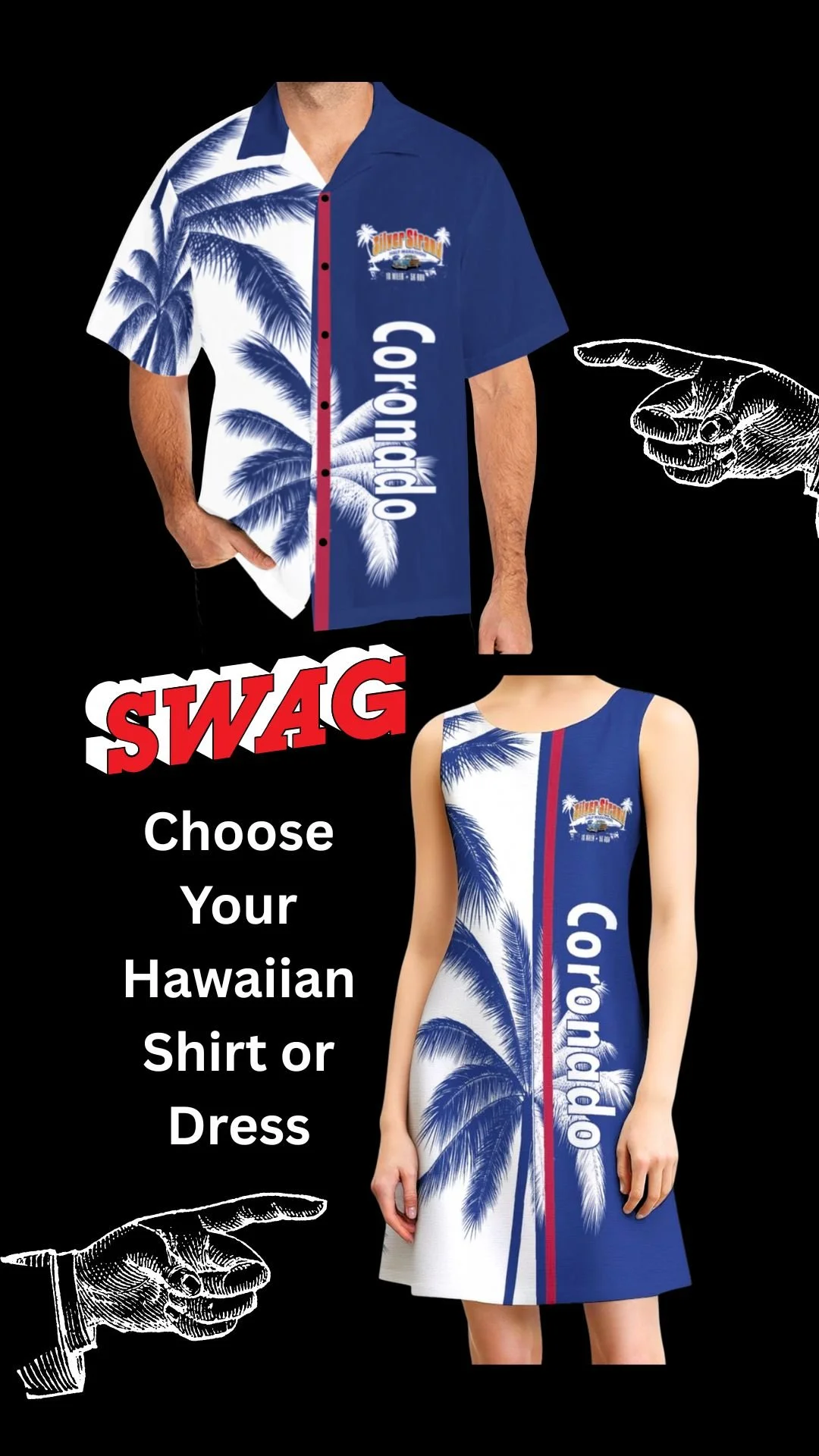 Silver Strand half marathon Hawaiian shirt and dress swag
