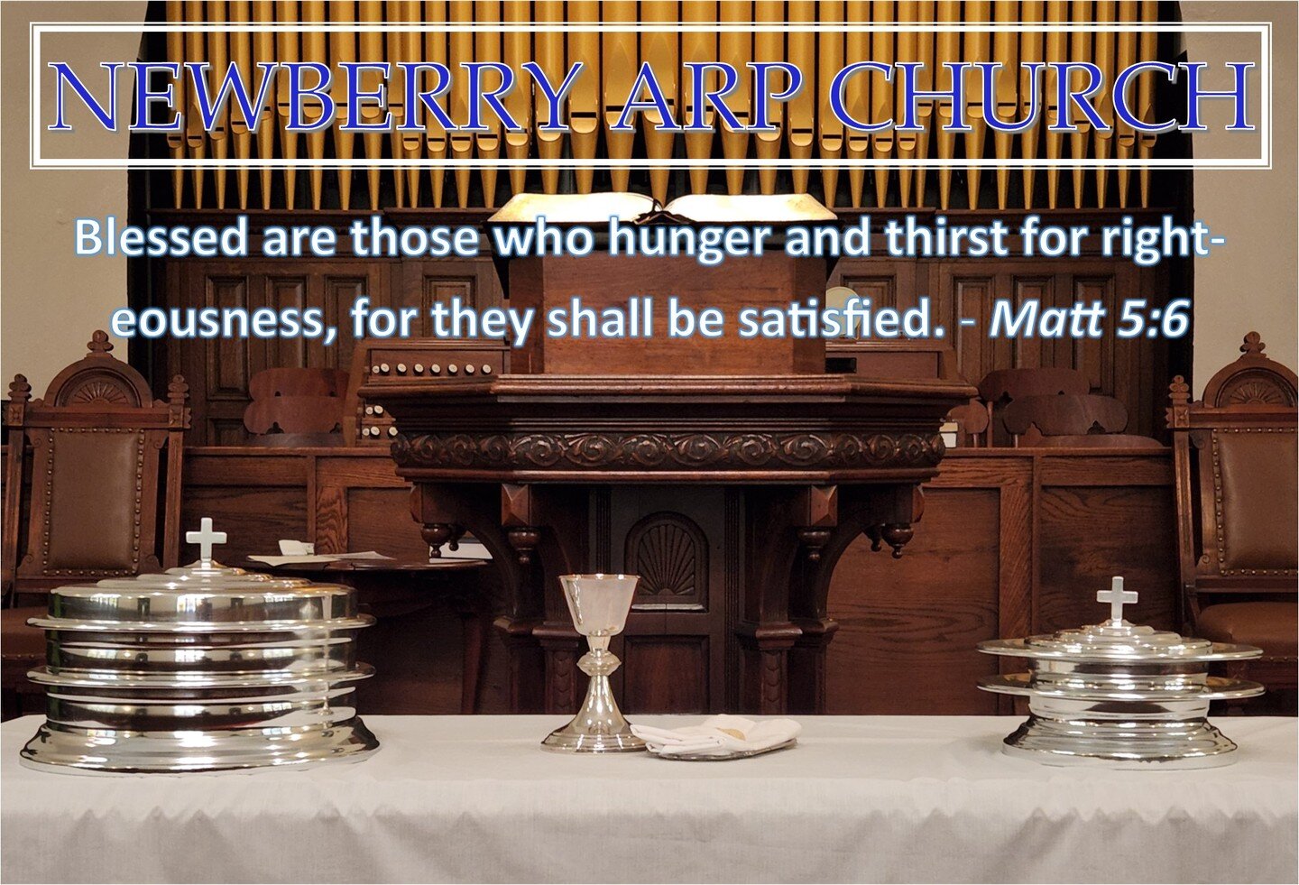 Join us for our Lord's Day corporate worship, 8/28/22, at 10:55 AM, on the corner of Main and Calhoun Streets as we nourish our souls on the Word and Sacrament! 
A copy of this Sunday&rsquo;s bulletin is available at http://www.newberryarp.org/worshi