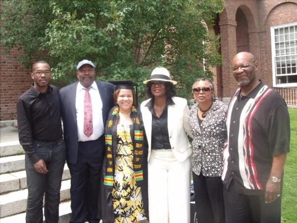 Latria and her family at her college graduation 