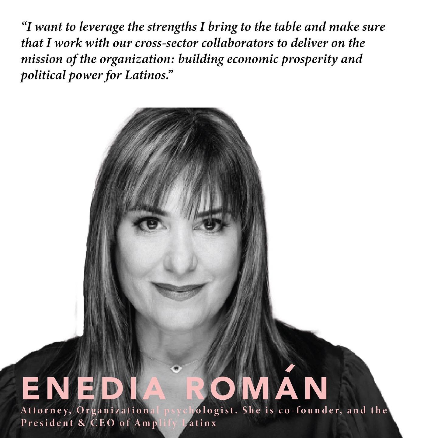 Continuing HUWIB&rsquo;s celebration of inspiring business women! Eneida Rom&aacute;n is the president and CEO of Amplify Latinx, a non-partisan, collaborative institution advancing Latino-American representation, economic prosperity, and civic engag