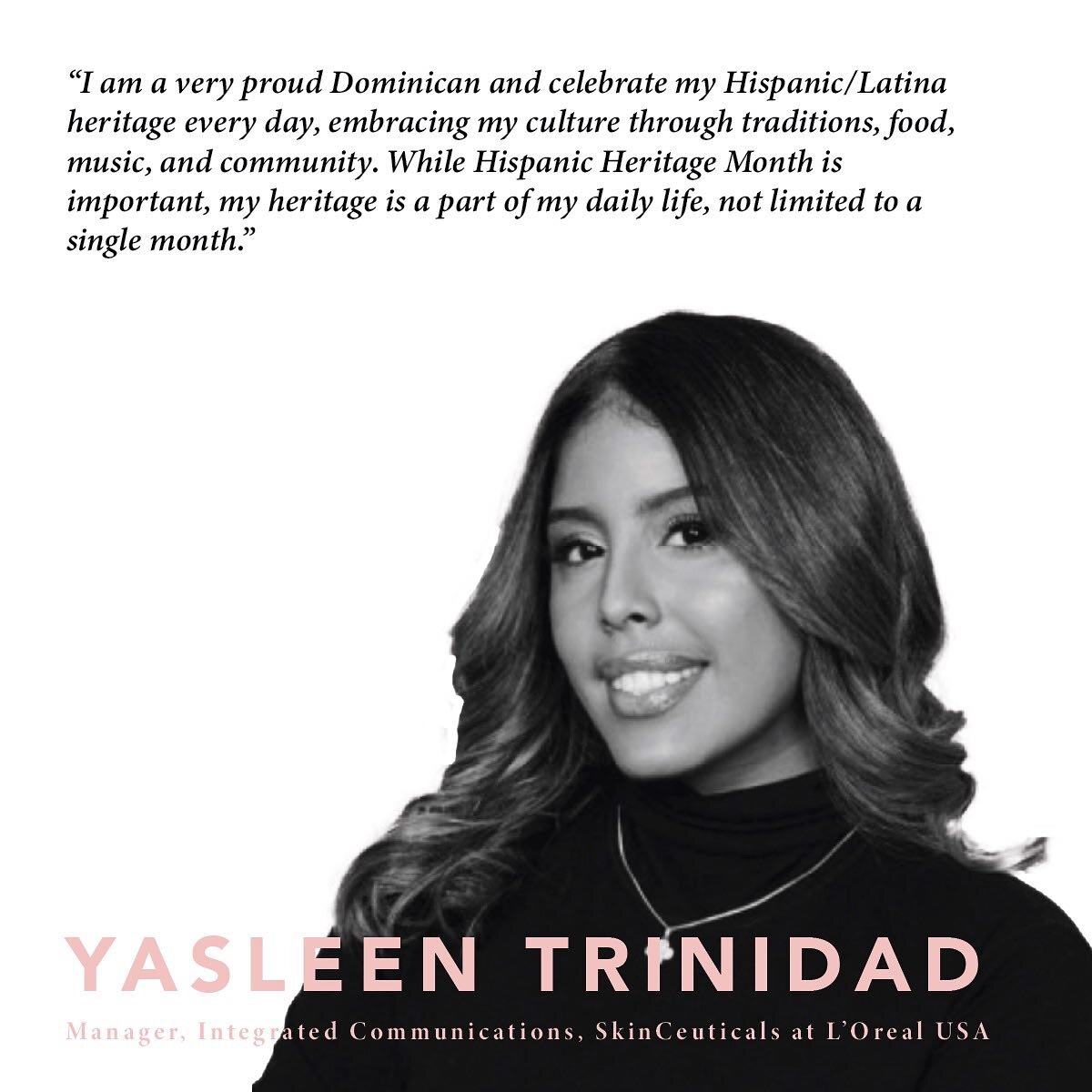 HUWIB is celebrating inspiring business women! This is Yasleen Trinidad&mdash;she is the Social Media Manager at SkinCeuticals, a division of L&rsquo;Or&eacute;al USA. She specializes in organic social and paid media strategy and has been with L&rsqu