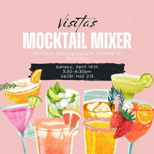Vistias Mocktail Mixer on Sunday, 14th of April @ Sever Hall 213 💜💜 Can&rsquo;t wait to see you there!