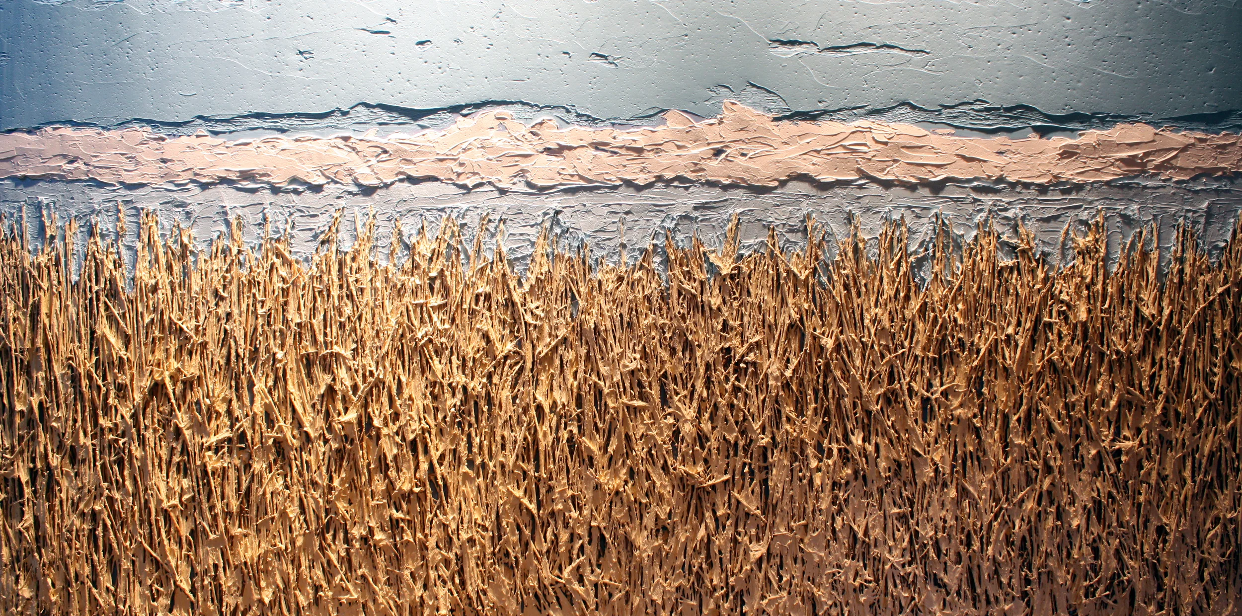 Untitled No. 4 | Fields and Fences Collection | 8 x 5 feet | Mixed media on wood panel