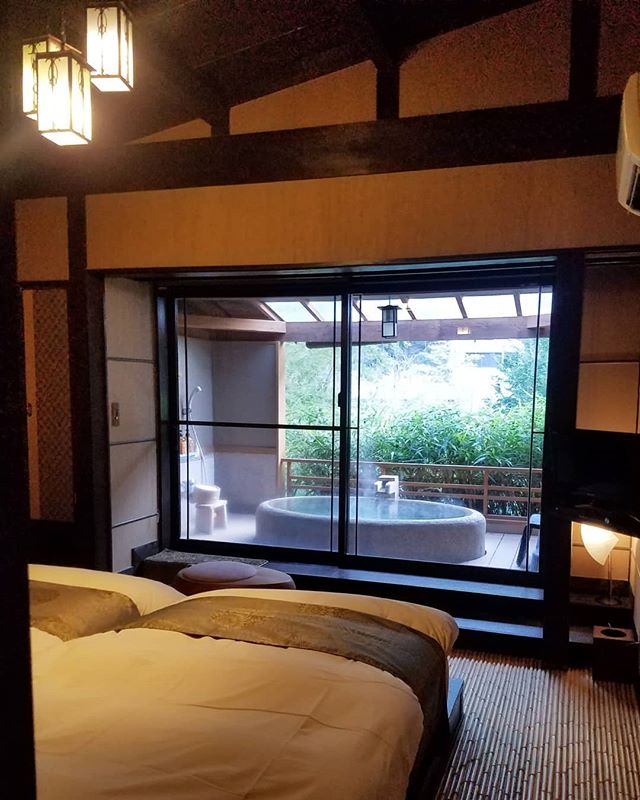 A ryokan room with a view (and a private onsen! 🛀). #Hakone
