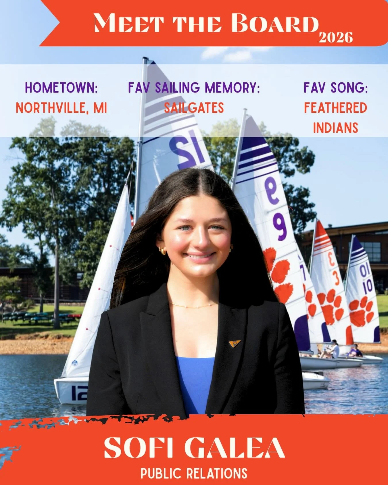 ⛵️MEET OUR EXECUTIVE BOARD⛵️

Introducing our Public Relations Officer, Sofi Galea, a sophomore Business Marketing major! Sofi works hard running our social media, designing new merch, increasing parent and alumni engagement, aiding philanthropy effo