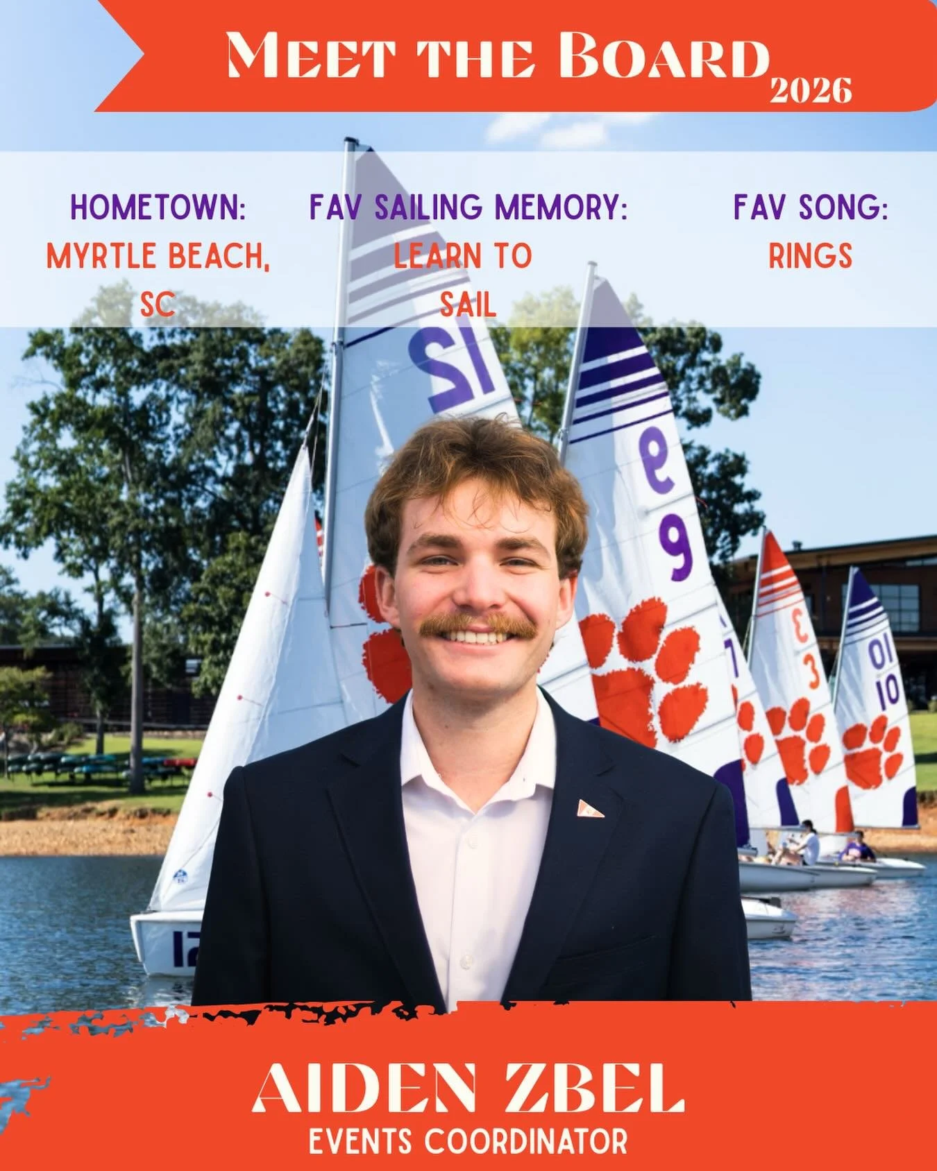 ⛵️MEET THE EXECUTIVE BOARD⛵️

Introducing our Events Coordinator, Aiden Zbel, junior Business Marketing major! Aiden is dedicated to running and organizing our great events, such as mixers, sailgates, Fridays @ 4 and more. His hard work makes a posit