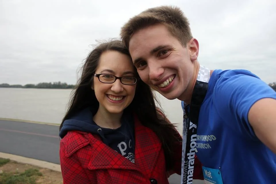 Mat and Mal following the 2015 Evansville Half Marathon.