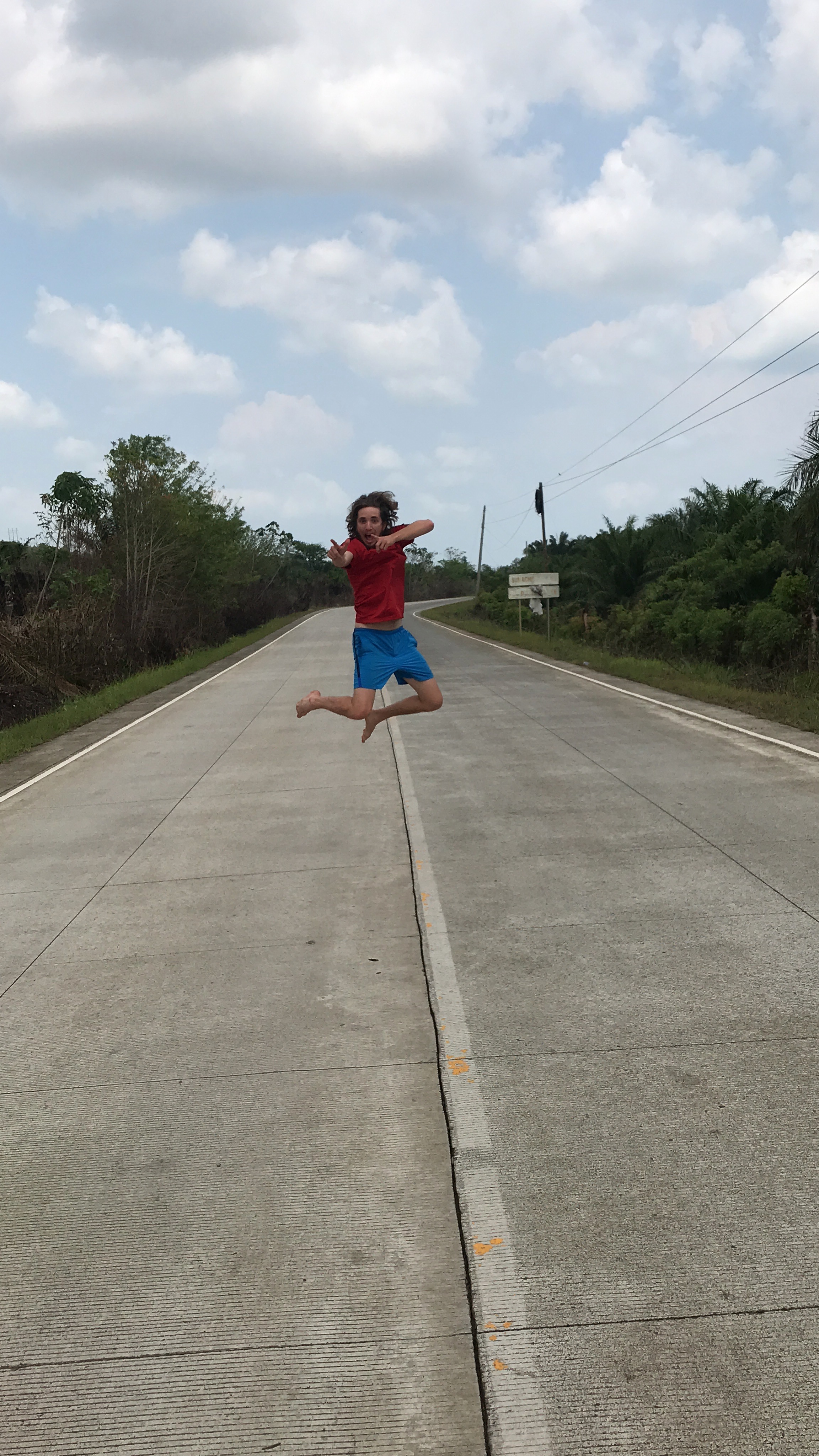 Similarly to the passage of the Israelites through the Red Sea, after they made it through, it was clear sailing. There was not a car coming from either direction for quite a while after the road block, so AJ decided to take some cool photos.