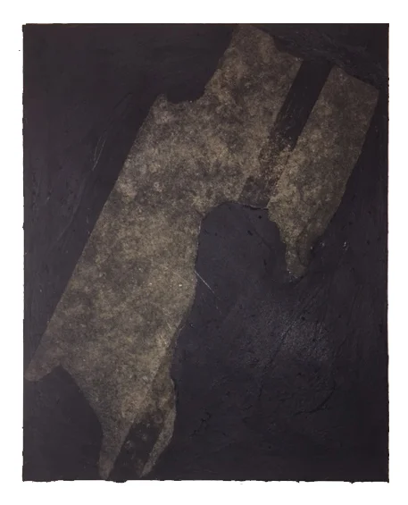 Work on Canvas, 2016, roofing tar and shingles on canvas, 20" x 16"