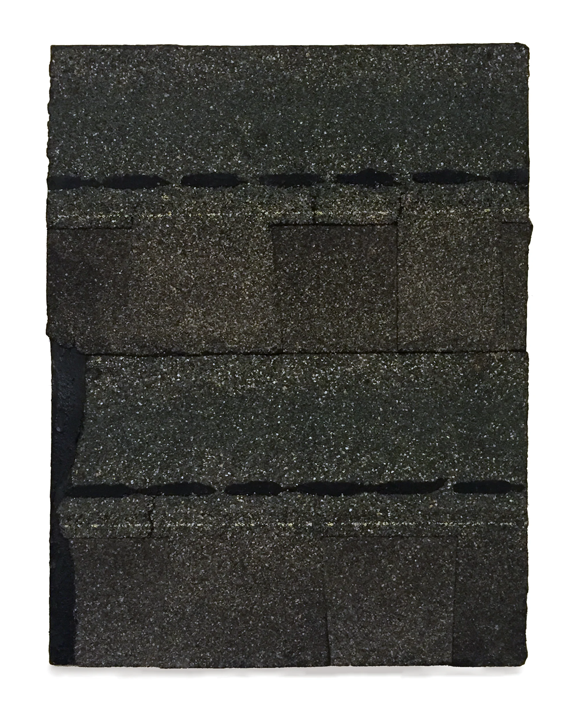 Work on Canvas, 2013, roofing tar and shingles on canvas, 24" x 18"