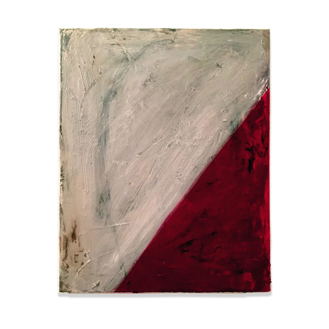 Spatial Analysis #1, 2015, oil over acrylic and paper on canvas, 20" x 16"