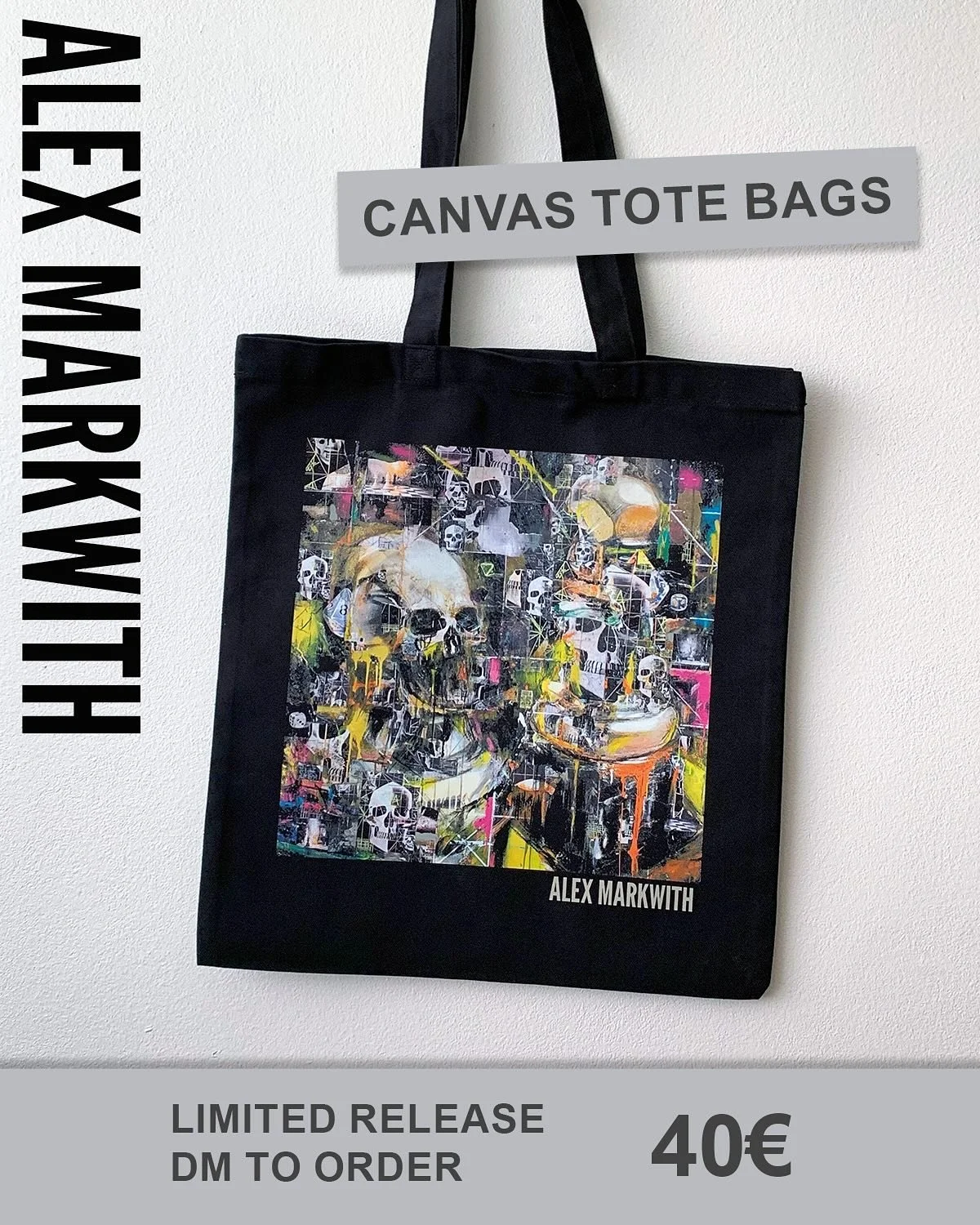 AVAILABLE NOW 💀🔥 
 
&ldquo;Synthetic Visions&rdquo; tote bag
 
Heavyweight cotton canvas
Printed in Finland 🇫🇮 
42 x 38cm
 
40&euro;
 
Limited release - DM to get yours.
 
DELIVERY 📦 
Pickup in Helsinki
Shipping in Finland +6,90 &euro;
 
Bags wi