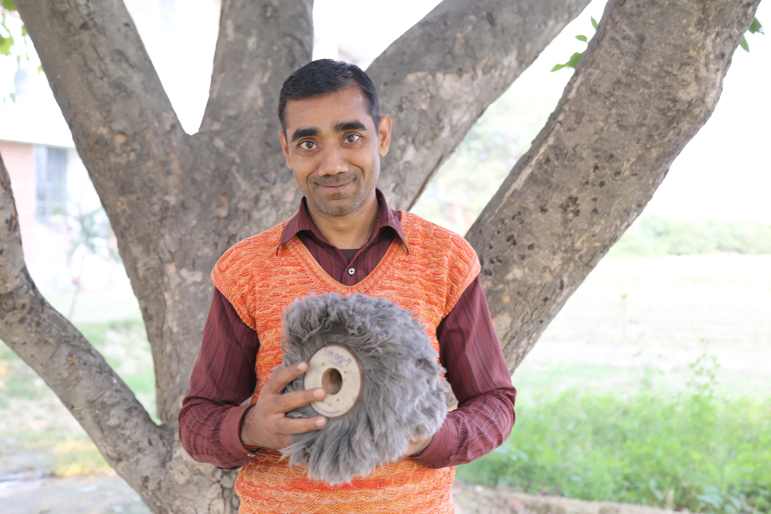 Meet Ram Kishore, of the finishing department - makes sure your shoes shine.